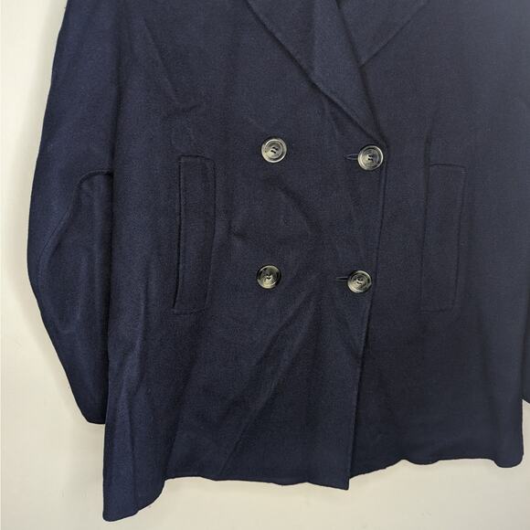 Weekend Max Mara Usuale Double-Breasted Wool-Blend Coat in Navy, Size 12 - Picture 6 of 11